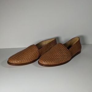 Nisolo Brown Tan Leather Mara Woven Slip On Size 9